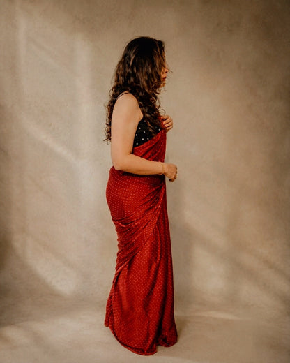 LAAL DANA — Red & Beige Rai Dana Ajrakh Modal Silk Saree