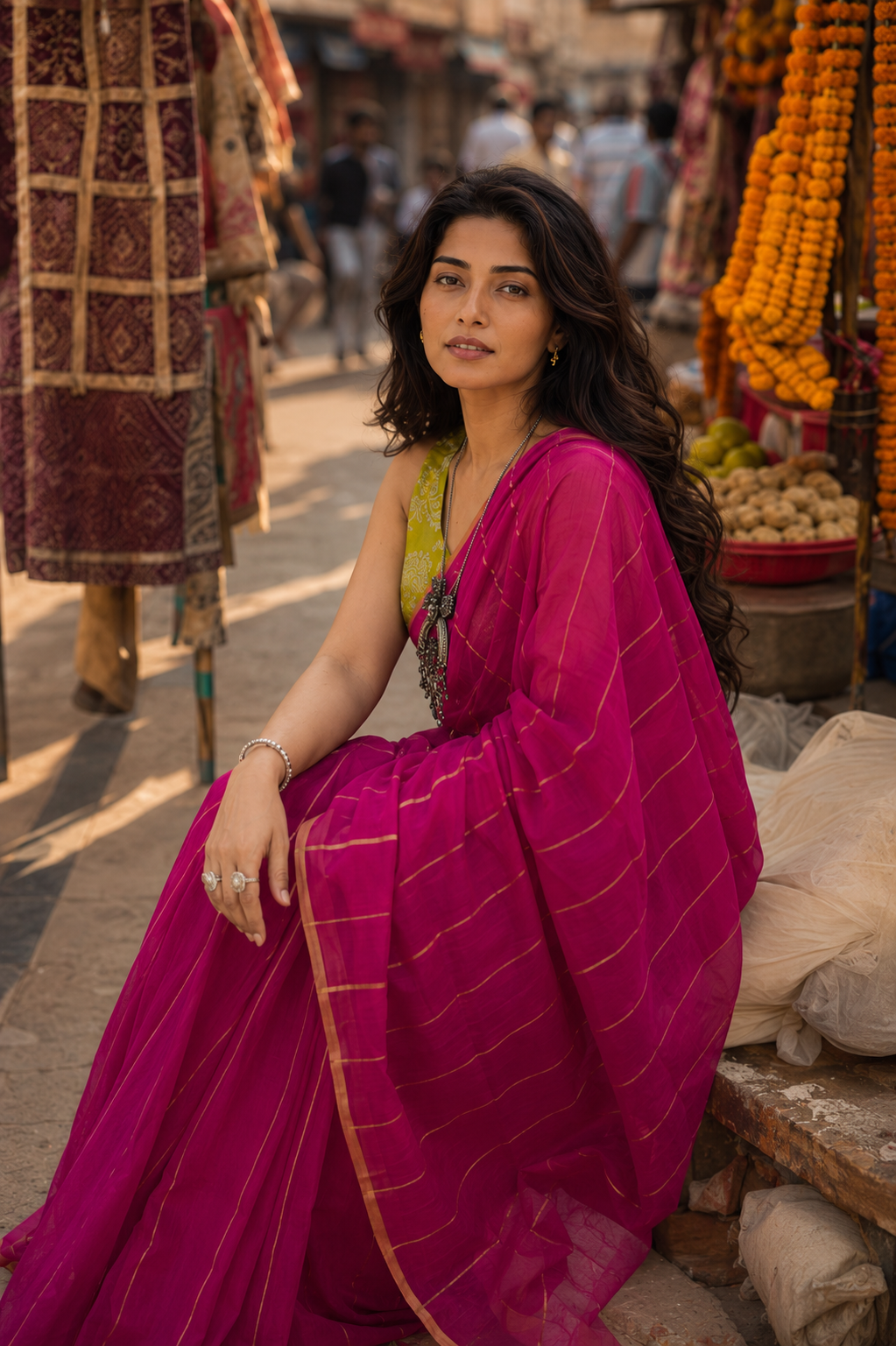TESU —Pink Chanderi Cotton Silk Saree