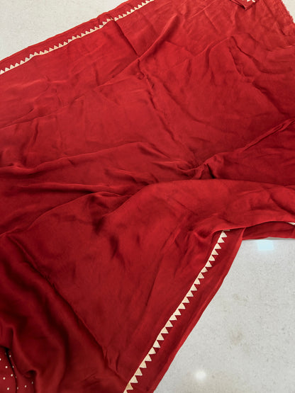 LAAL DANA — Red & Beige Rai Dana Ajrakh Modal Silk Saree