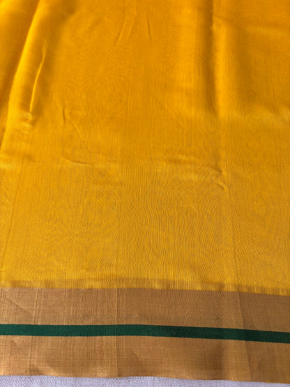 DHOOP — Sunshine Yellow Plain Chanderi Silk Cotton Saree