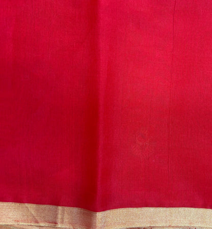 LILA — Red Chanderi Pattu Silk Saree