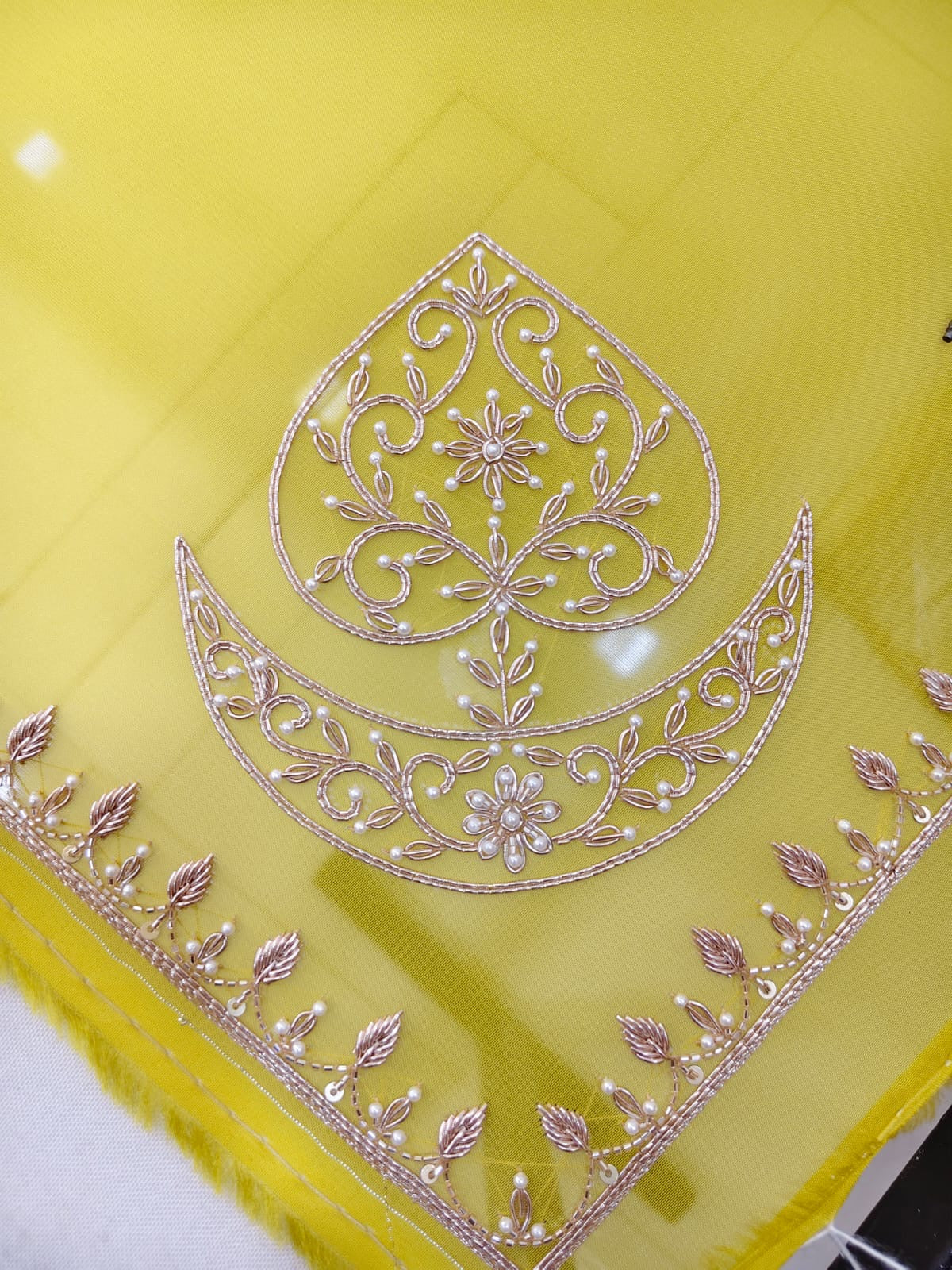 Basanti — Sunshine Yellow Organza Silk Hand Embroidered Saree