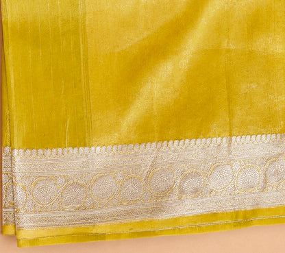 HALDI — Sunshine Yellow Organza Banarasi Silk Saree