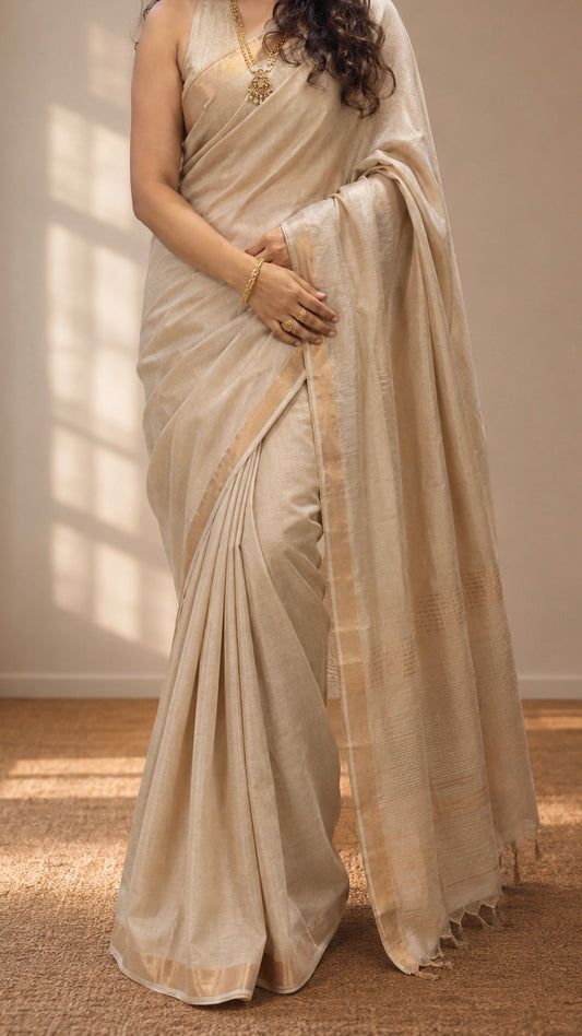SONA — Golden Munga Silk Handloom Saree