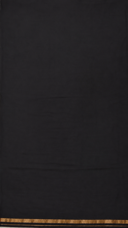 KSHAMA — Midnight Black Jamdani Handloom Cotton Saree