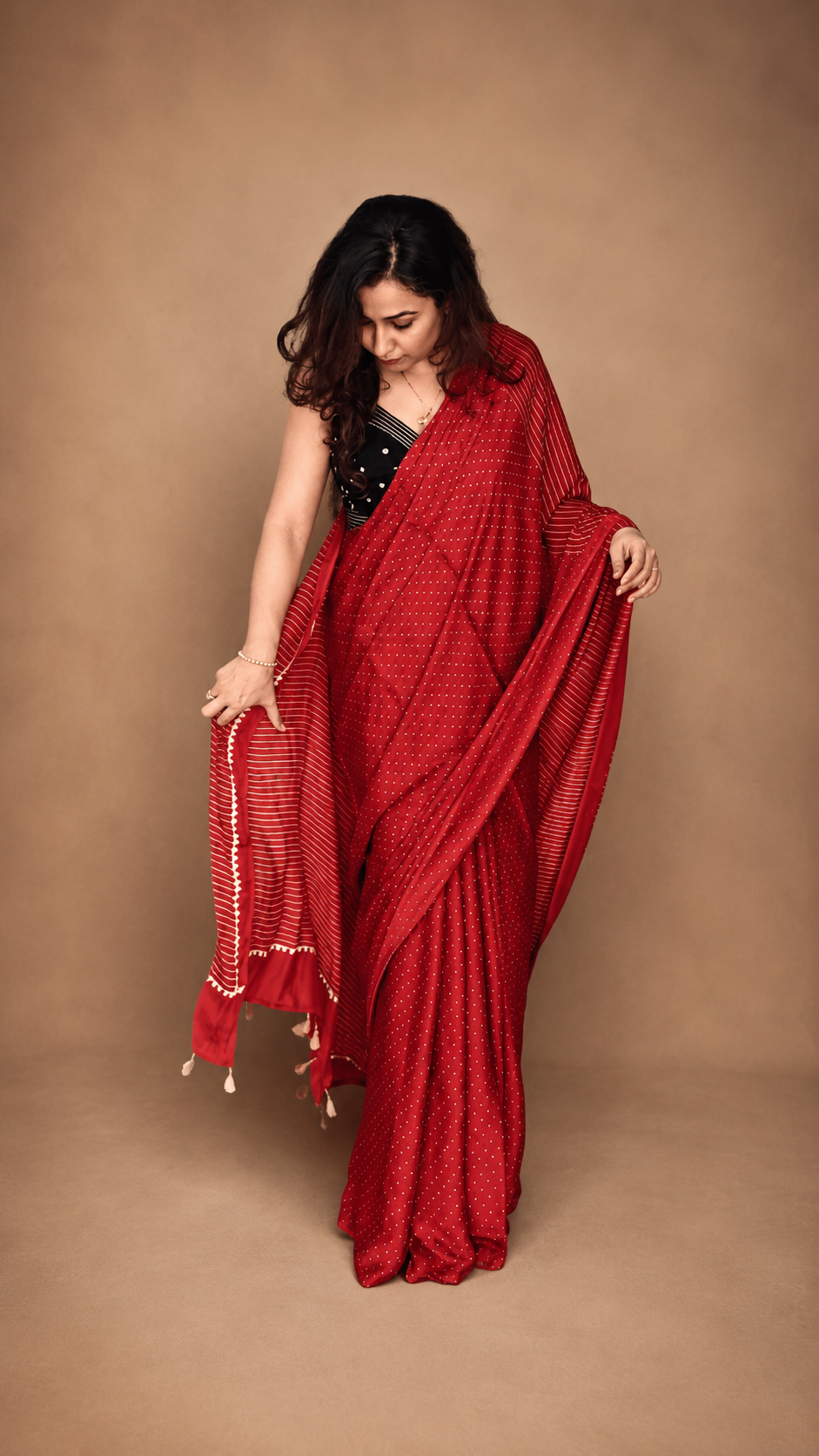 LAAL DANA — Red & Beige Rai Dana Ajrakh Modal Silk Saree