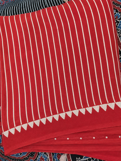 LAAL DANA — Red & Beige Rai Dana Ajrakh Modal Silk Saree