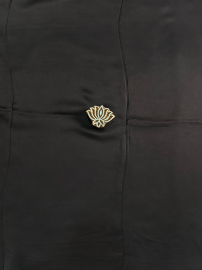 Ajrakh Hand Block Printed Modal Silk Saree - Earthy Blocks