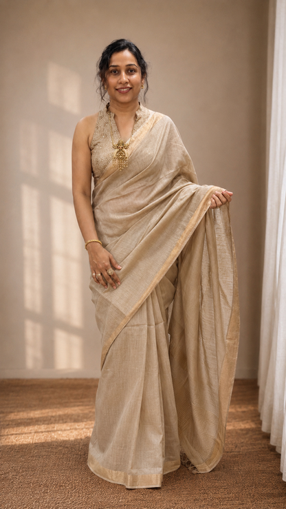 SONA — Golden Munga Silk Handloom Saree
