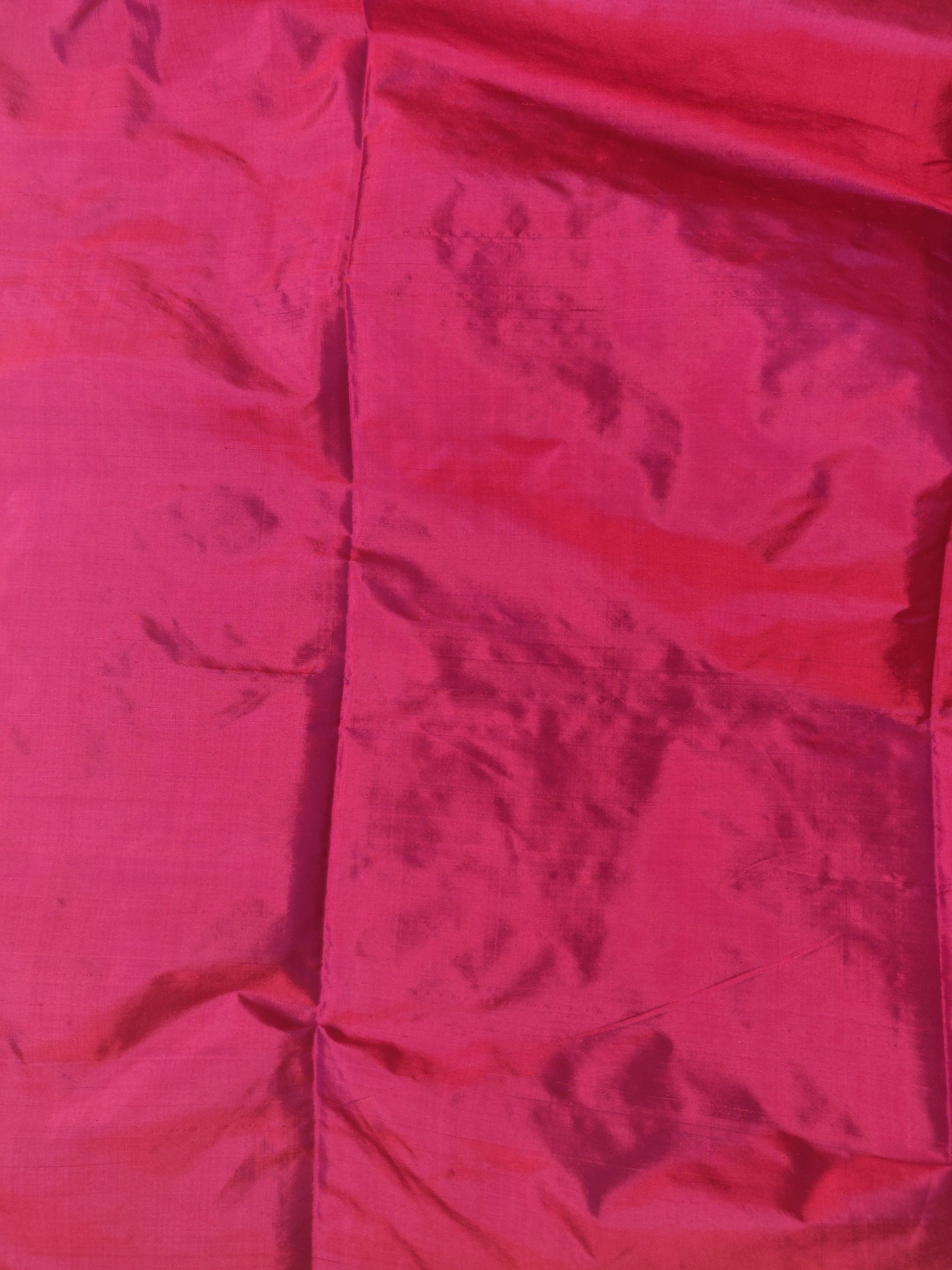 Purple & Red Handloom Ikkat Mulberry Silk Saree - Earthy Blocks
