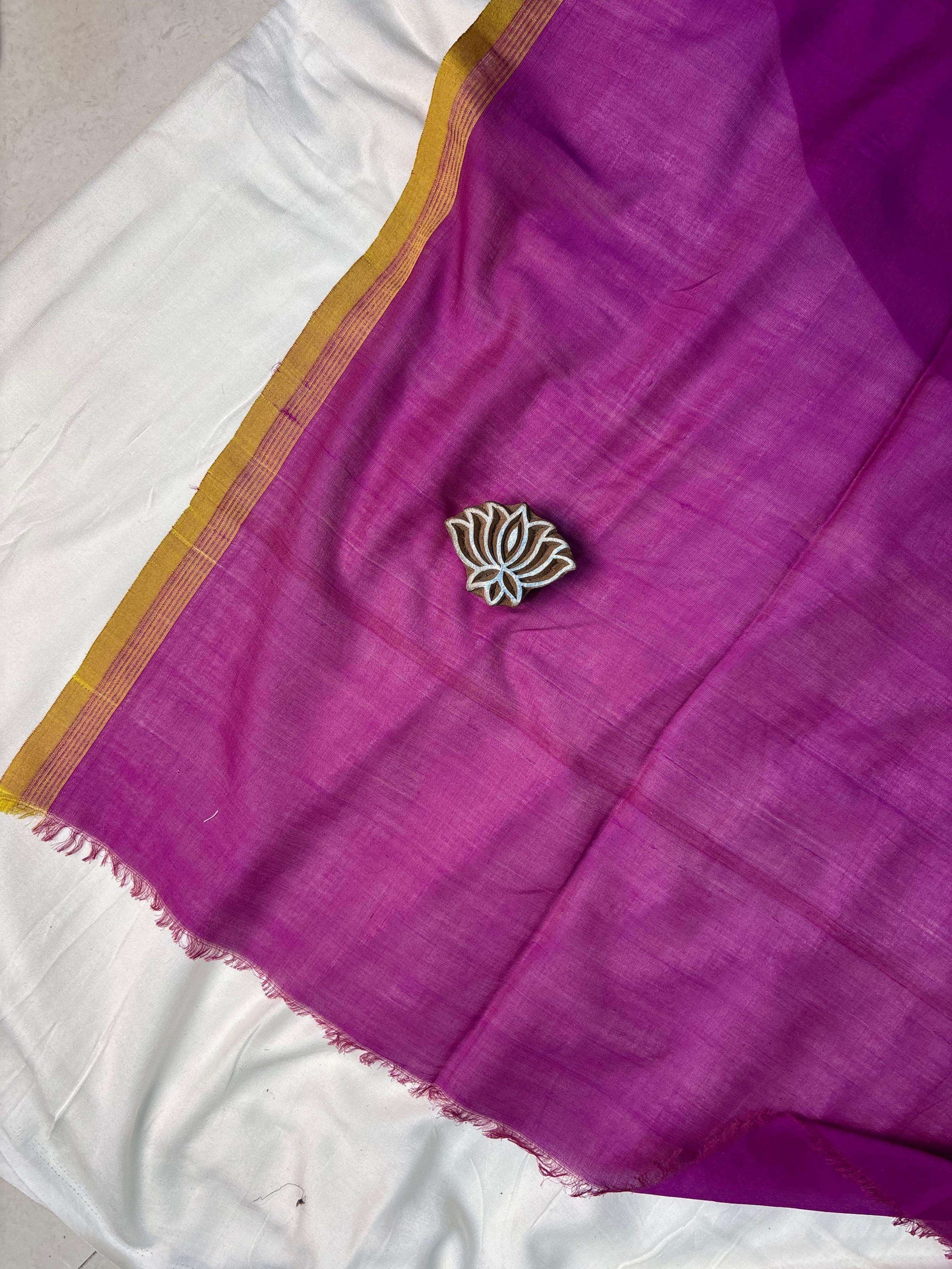 Pink Handloom Kantha Work Pure Cotton Jamdani Saree - Earthy Blocks
