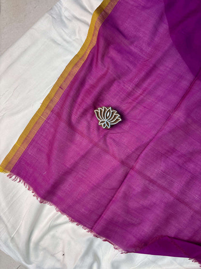 Pink Handloom Kantha Work Pure Cotton Jamdani Saree - Earthy Blocks